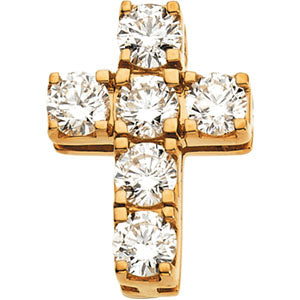 14K Gold Diamond Cross Pendant