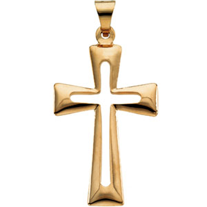 14K Yellow Gold Cross Pendant