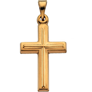 14K Yellow Gold Cross Pendant