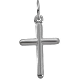 14K White Gold Cross Pendant