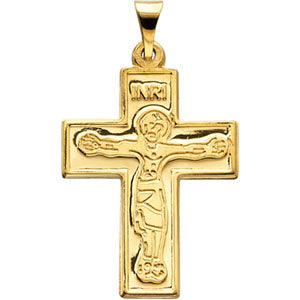 14K Yellow Gold Crucifix Pendant