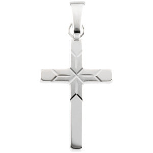 14K White Gold Cross Pendant