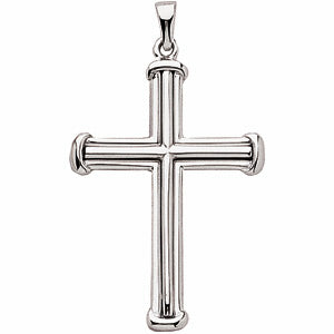 14K White Gold Cross Pendant
