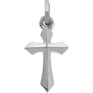 14K White Gold Cross Pendant