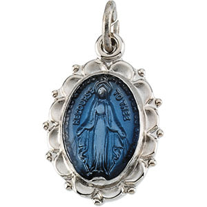 Sterling Silver Miraculous Medal with Chain