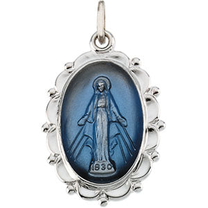 Sterling Silver Miraculous Medal with Chain