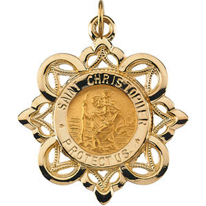 14K Yellow Gold St. Christopher Pendant