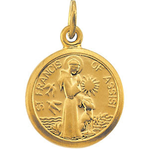 14K Yellow Gold St. Francis Of Assisi Pendant
