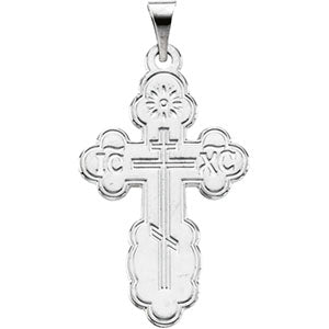 14K Yellow Gold Die Struck Orthodox Cross
