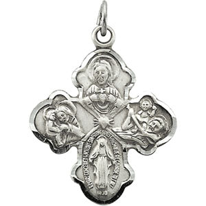Sterling Silver 4-Way Cross Pendant with Chain
