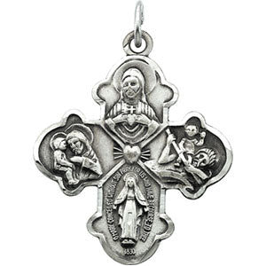 Sterling Silver 4-Way Cross Pendant with Chain