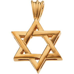 14K Gold Star Of David Pendant