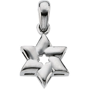 14K Gold Star Of David Pendant