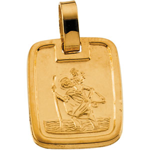 14K Yellow Gold St. Christopher Pendant