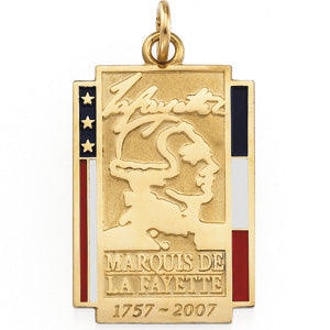 Yellow Plated Marquise De Lafayette Pendant