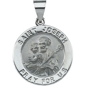 14K Yellow Gold Hollow Round St. Joseph Medal at Catholic Shop