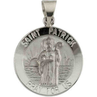 14K Yellow Gold Hollow Round St. Patrick Medal at Catholic Shop