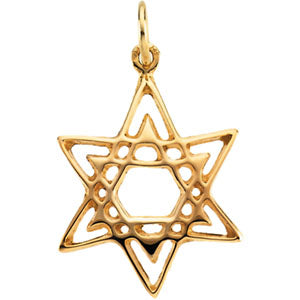 14K Yellow Gold Star Of David