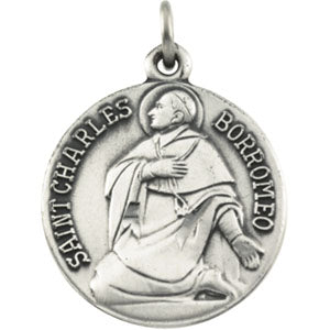 14K Gold Saint Charles Medal at Catholic Shop