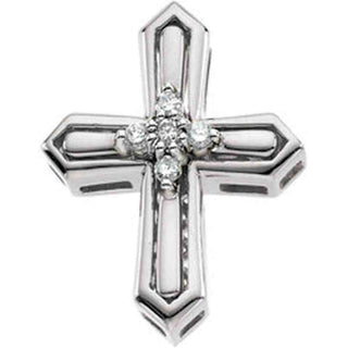 14K White Gold Diamond Unity Cross