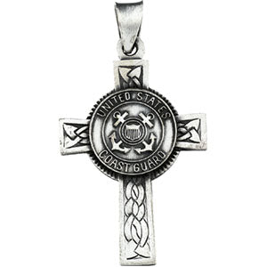 14K Yellow Gold Us Coast GuaRound Cross