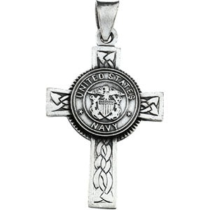 Sterling Silver Us Navy Cross with Chain at Catholic Shop