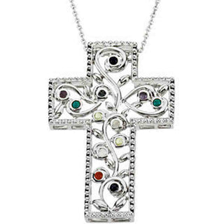 Sterling Silver 12 Step Program Cross Necklace
