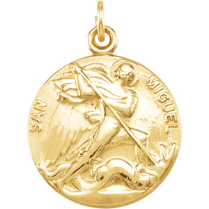 14K Yellow Gold San Miguel Medal at Catholic Shop