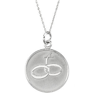 14K White Loss of a Spouse 18" Necklace