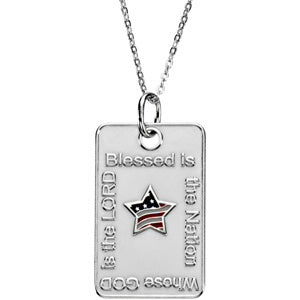 Sterling Silver Blessed Is Nation Star Dogtag at Catholic Shop