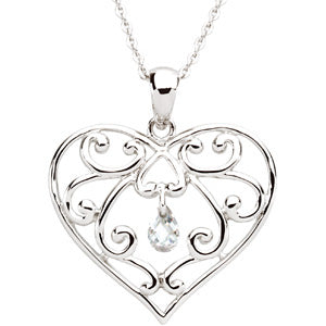 Sterling Silver The Healing Heart with Ch & Box