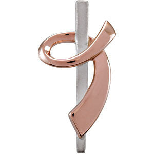 14K White/Rose 28.5 MM Ribbon of Courage Pendant