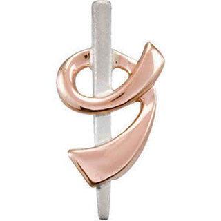 14K White/Rose 17 MM Ribbon of Courage Pendant