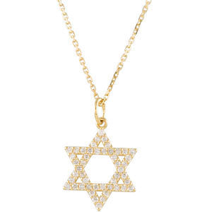 14K Gold 1/5 CTW Diamond Star of David Necklace