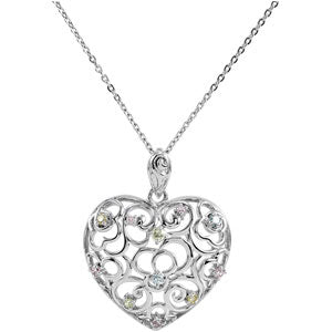 Sterling Silver Desires Of The Heart Pendant & Ch at Catholic Shop