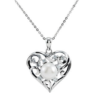 Sterling Silver My Treasured Poss Pendant & Ch with P at Catholic Shop