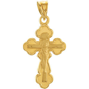 14K Yellow Gold Crucifix Pendant