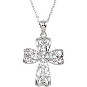 Sterling Silver Lifes Lessons Cross Nck with Pkg with Chain at Catholic Shop