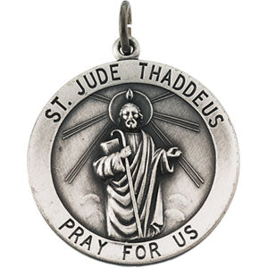 Sterling Silver St. Jude Thaddeus Pendant with Chain