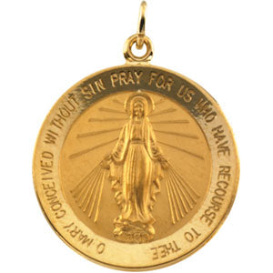 14K Yellow Gold Miraculous Medal at Catholic Shop