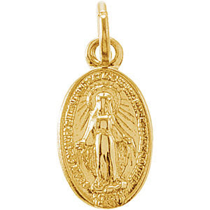 14K Yellow Gold Charm Miraculous Medal