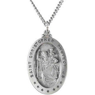 Sterling Silver St. Christopher Pendant with Chain