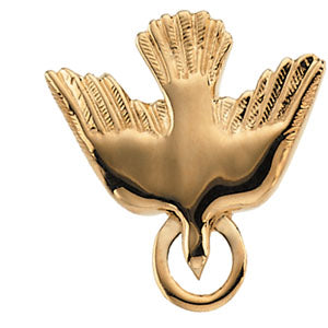 10K Yellow 15mm Flying Holy Spirit Dove Pendant