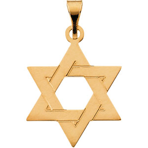 14K Yellow Gold Star Of David Pendant