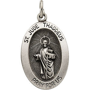 White Gold St. Jude Thaddeus Pendant