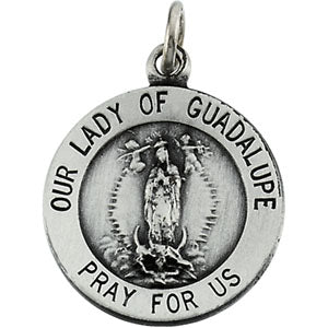 Sterling Silver Lady Of Guadalupe Pendant with Chain