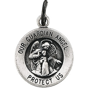 14K Yellow Gold Guardian Angel Pendant