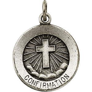 Sterling Silver Confirmation Pendant with Cross with Chain