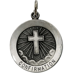 Sterling Silver Confirmation Pendant with Cross with Chain