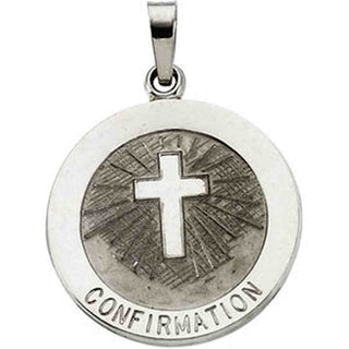 14K White Gold Confirmation Pendant with Cross